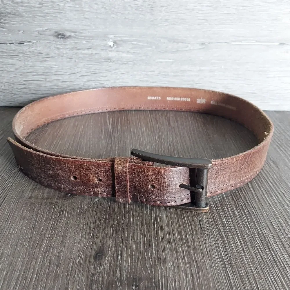 Fossil Men's Brown Leather Belt Size 36